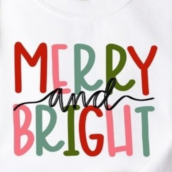 Merry And Bright Sweatshirt, Christmas Sweatshirt Family Christmas Sweatshirt 99 - Picture 2 of 5